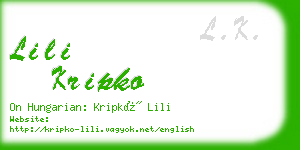 lili kripko business card